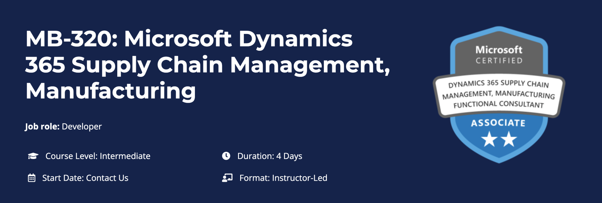 MB-320: Microsoft Dynamics 365 Supply Chain Management Manufacturing